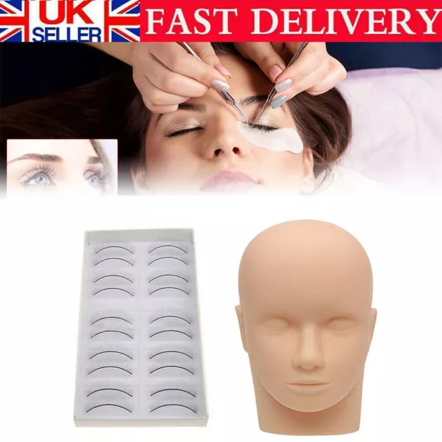 Training Massage Mannequin Flat Head Makeup Practice Eyelash Lashes Extension UK