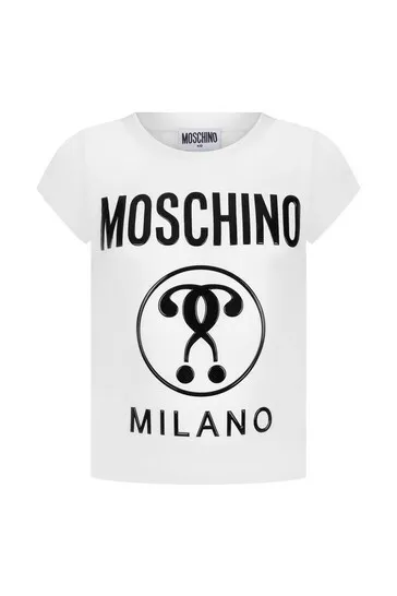 Moschino Teen t-shirt logo bianco in rilievo età: 10 anni