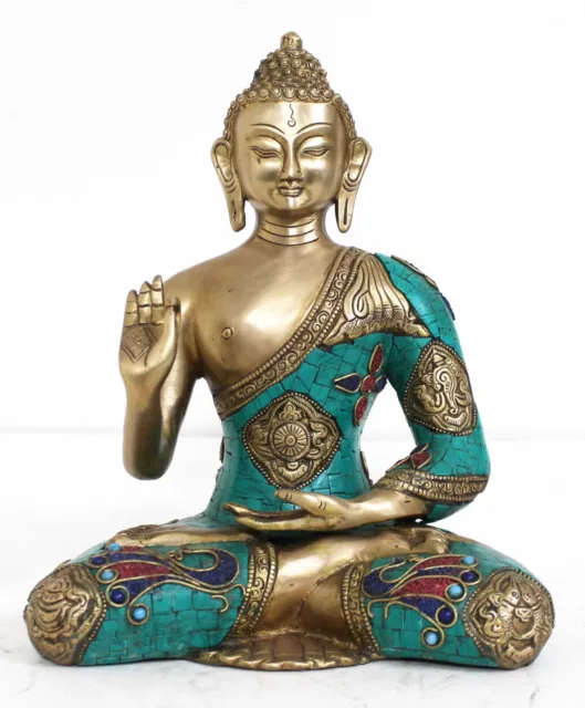 Buddha Idol Brass Statue Buddhism Lord Blessing Tibetan Showpiece Gift Home Déco