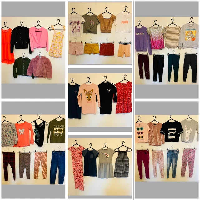 Huge Girls Clothes Bundle Age 7/8 Years 46 Items Next M&S River Island Puma