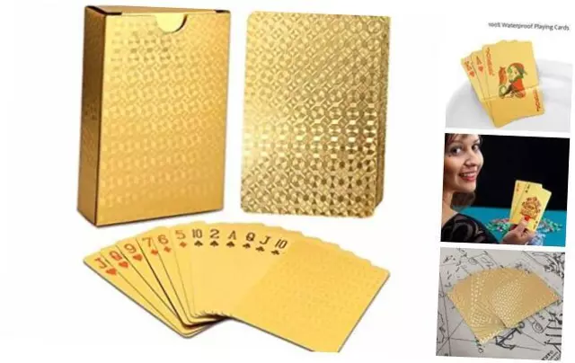 Waterproof Playing Cards - Poker Deck for Parties and Games Gold