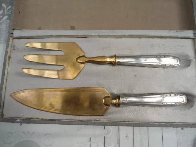 couteau et fourchette pour gateau annee 1930