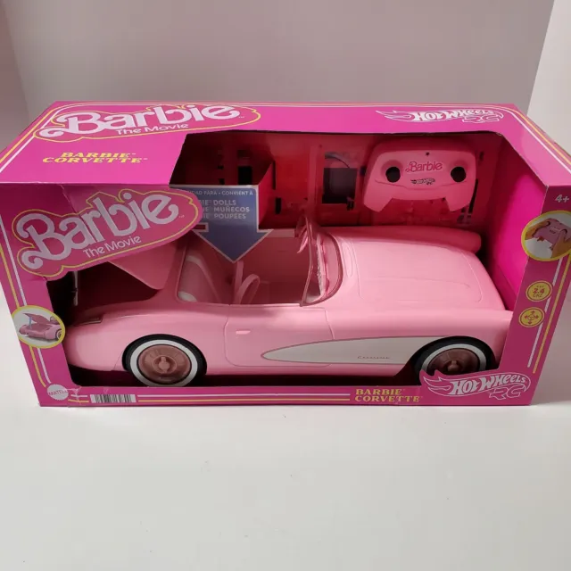 Brand NEW 2023 Barbie The Movie Hot Wheels RC Corvette Remote Control Car Pink