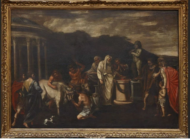 Francisco de Goya y Lucientes olio su tela (attribuito) Sacrificio - documentato