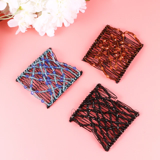 3 piezas Cuentas Peines de cuerda Peinado de cabello Peines Alambre de acero Prendas para la cabeza Cabello Updo