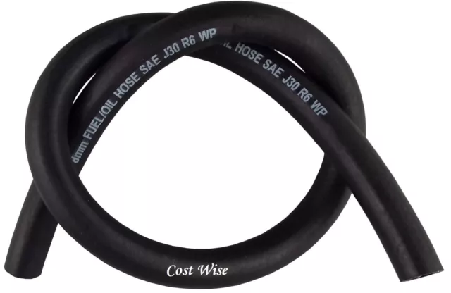 Reinforced Black Soft Rubber Hose Silicone Tubing Pipe Unleaded Petrol Diesel