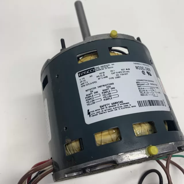 Fasco D806 Furnace Blower Motor 1/2 HP 1075 RPM