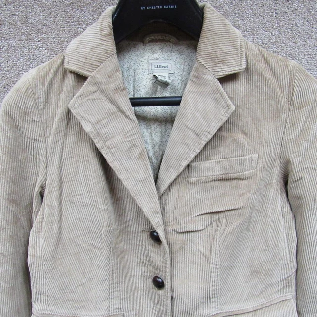 Ll Bean Womens Waterproof Corduroy Buttoned Jacket Size 8/10