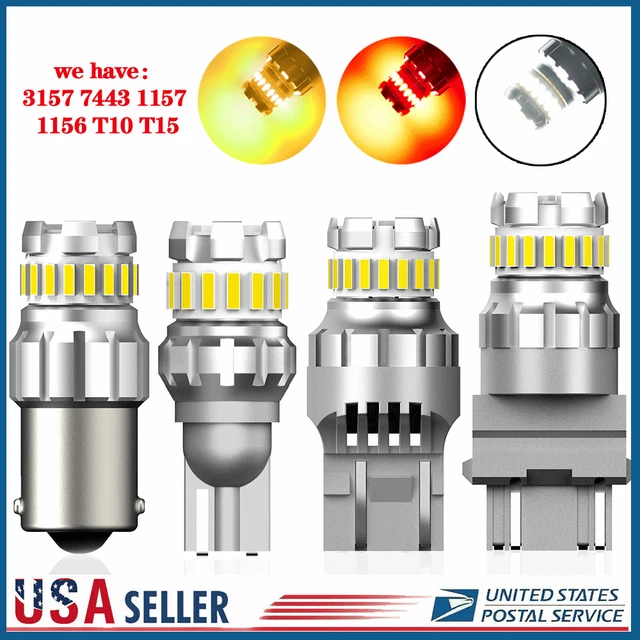7443 7440 3157 3156 1156 LED Reverse Backup Brake Tail Stop Parking Light Bulbs