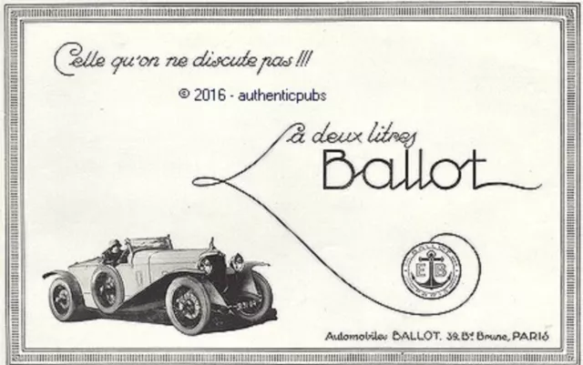 1926 French Ad Two Litre Car Ballot Is Not Discussed