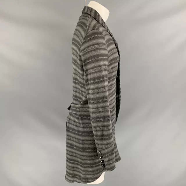 NUMBER (N)INE Size L Gray Stripe Cotton / Cashmere Buttoned Tails Coat 3