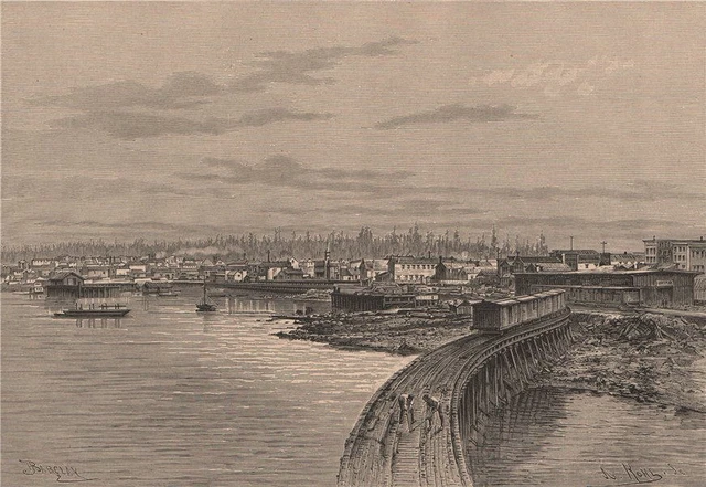 General view of Vancouver. Canada 1885 old antique vintage print picture