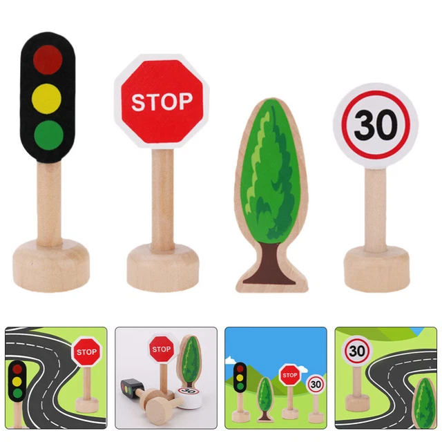 Ensemble 50 Pièces Jouets Signalisation Routière - Panneaux Miniatures Lumineux Pour Enfants Educatifs