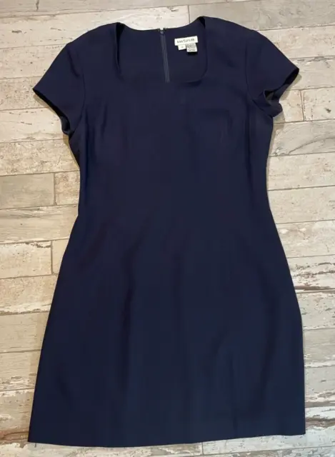 Ann Taylor Dress Sheath Cap-Sleeve Navy Lined Size 12 VINTAGE