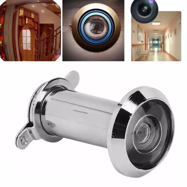 220° Adjustable Door Peephole Viewer Wide Angle Eye Spy Sight Hole Glass Lens