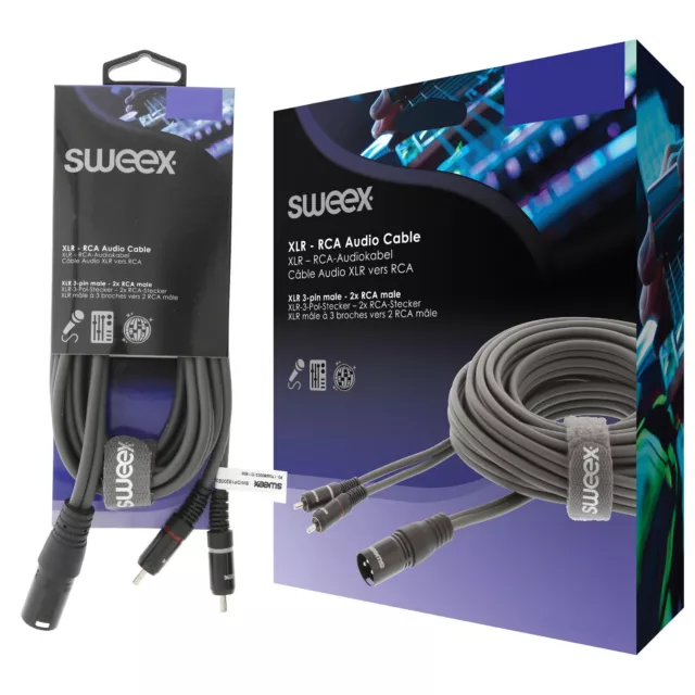 Sweex XLR Stecker auf 2 x Phono RCA Stecker Stereo Audio Patchkabel Adapterkabel Kabel