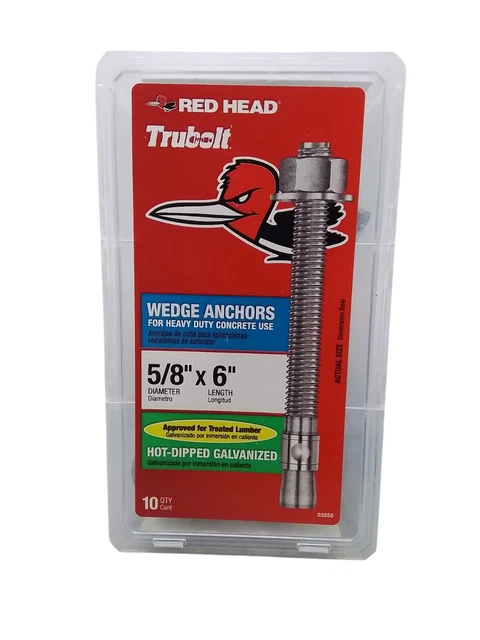 Concrete Fasteners M6 X 50mm Expansion - 20-Pack Steel Masonry Anchors ...