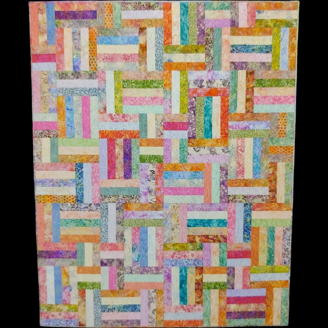 Atkinson Popsicle Sticks Quilt Pattern, King Queen Full Twin Throw Lap Geometric