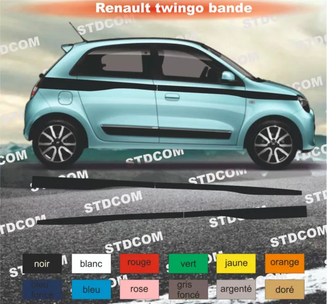 Pour Twingo 3 - Bandes Stickers adhésifs décoration renault - couleur au choix