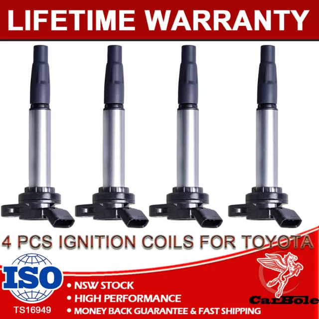 4Pack Ignition Coil for Toyota Corolla Hatchback Sedan 1.8L 4cyl 100kW 2ZR-FE AU