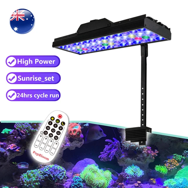 PopBloom Aquarium LED Lighting 24/7 Timer Marine Fish Tank Light Full Spectrum