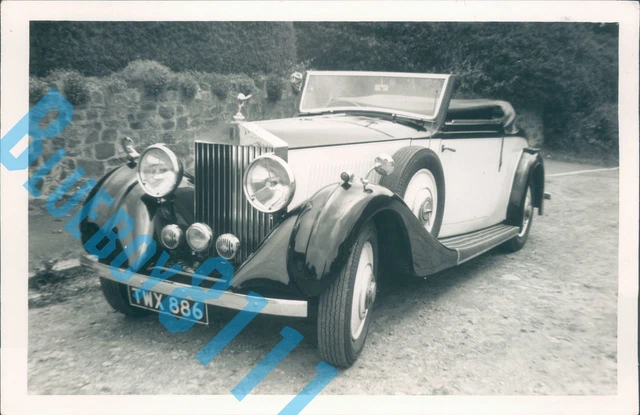 1930's Rolls Royce 20/25 Drop Head 1960's Dealer Stock Photo 5 x 3.5 inches
