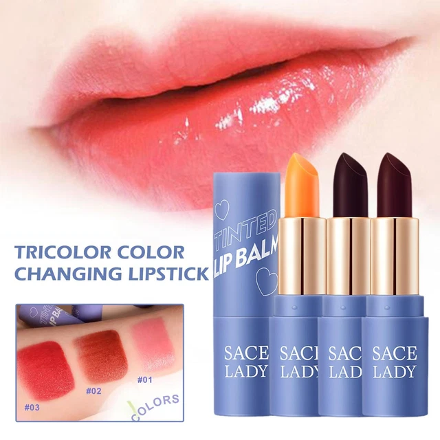 Lápiz labial impermeable cambio de temperatura hidratante labio S3K7