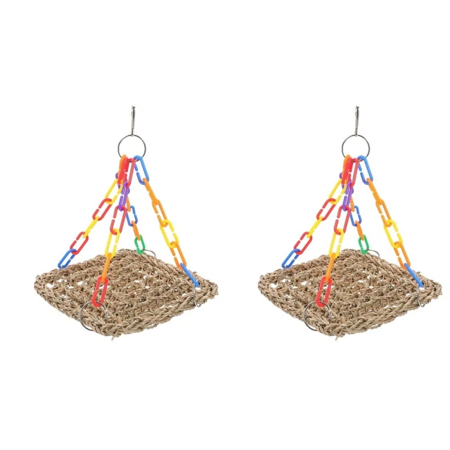 2x Vogel Schaukel Spielzeug Vogel Holz Kauen Spielzeug Vogel Stand Barsch