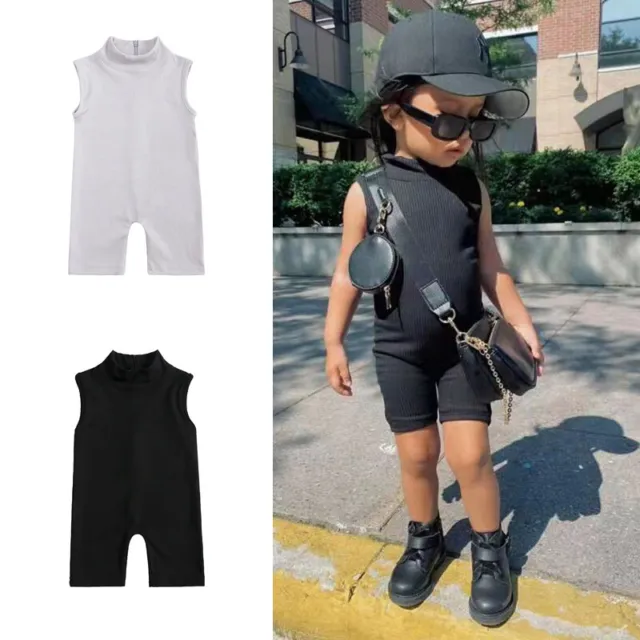 Newborn Baby Girl Ribbed Sleeveless Jumpsuit Romper Outfits Bodysuit Clothes Set