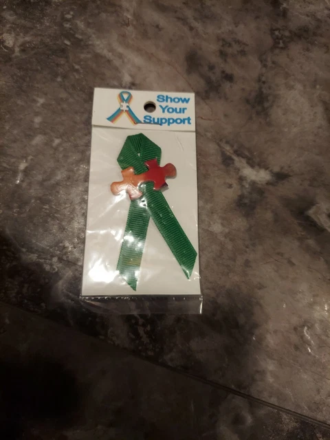 Autism Awareness Ribbon Puzzle Piece Pin