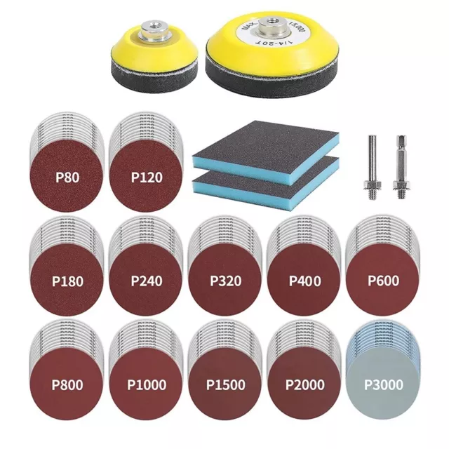 120-Teilige 3-Zoll-Schleifscheiben mit 2- und 3-Zoll-TräGerpads und Schleif2202