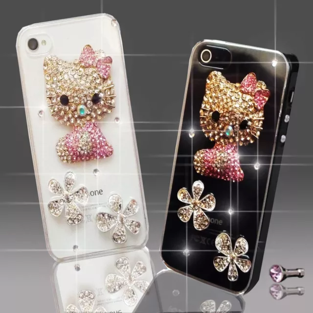 NEW DIAMANTE HELLO KITTY DIAMOND CASE COVER 4 SAMSUNG iPHONE GIFT MOBILE PHONES