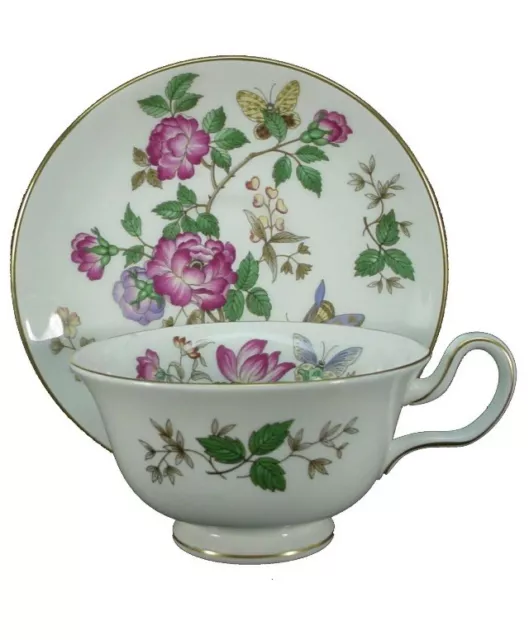 Wedgwood Charnwood WD 3984 Peony Bone China Footed Pedestal Tea Cup & Saucer Set