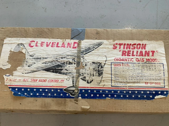 Cleveland's Stinson Reliant 82.5” WS Model Kit w/ Box - “Rare” Vintage RC Kit