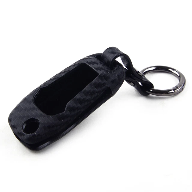 Carbon Fiber Style Key Fob Shell Cover Fit For Ford Ecosport Smart Key Chain we