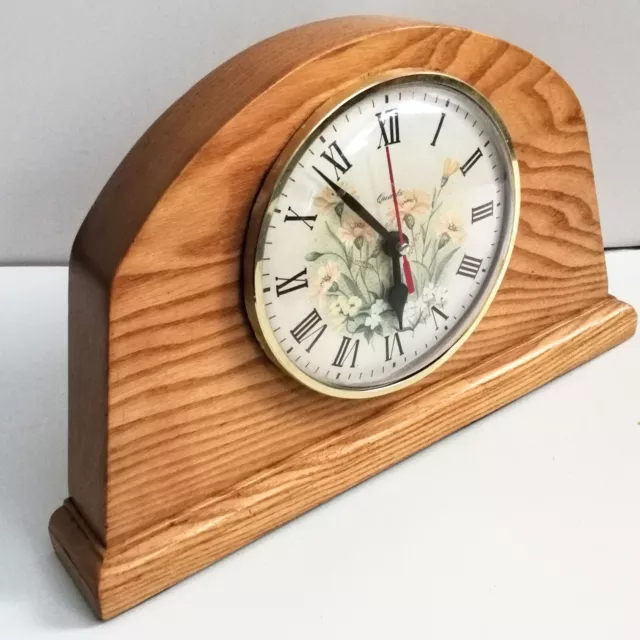 Vintage Wooden Decorative Mantel Desk Shelf Standing Clock Quartz 34x21 X 5 Cm