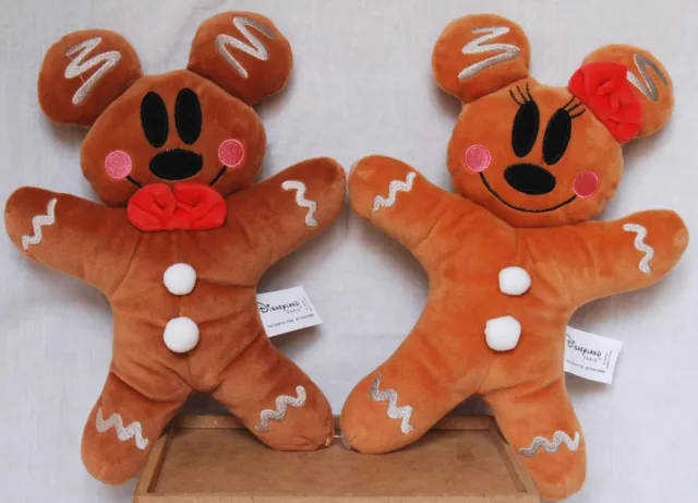 Gingerbread mickey and minnie plush on sale
