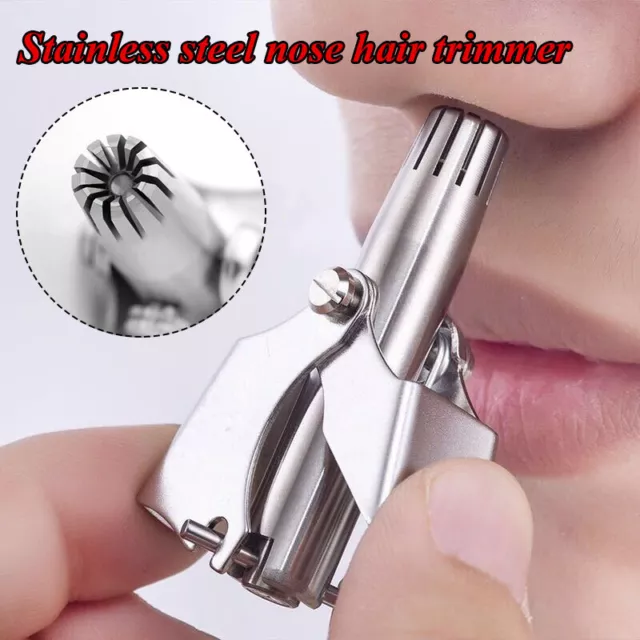 Neu Edelstahl Nase Rasieren Haar Entfernung Klipper Trimmer Manuell Makeup Tool~