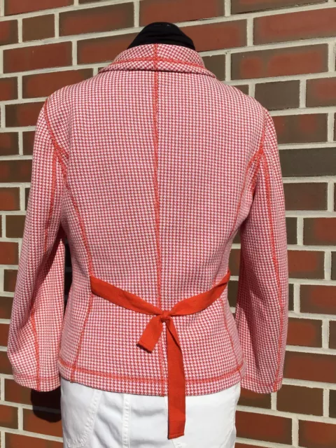 RIANI Blazer Damen Business Jacke Gr. DE 38/40 Baumwolle orange weiß TOP 2