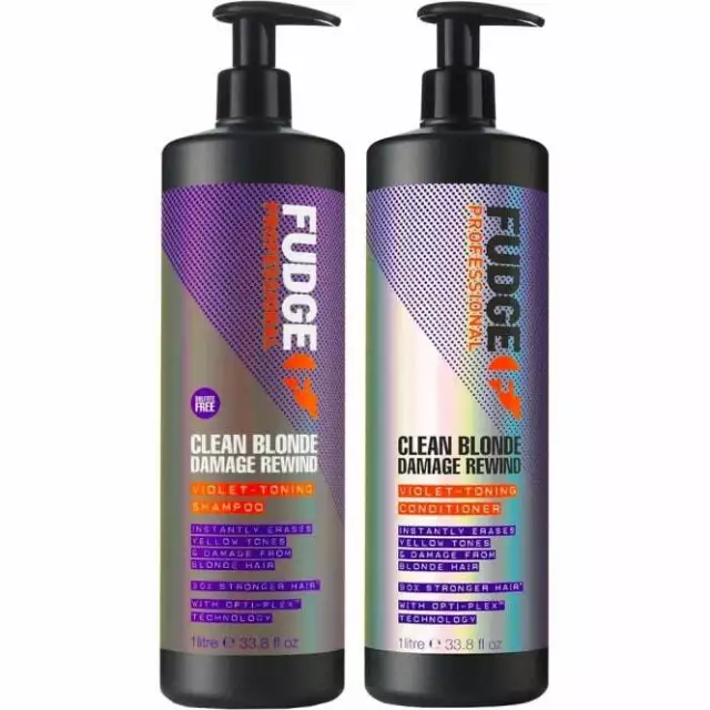 FUDGE CLEAN BLONDE Damage Rewind Violet-Toning Shampoo 1000ml Mens Hair  Care $114.66 - PicClick AU