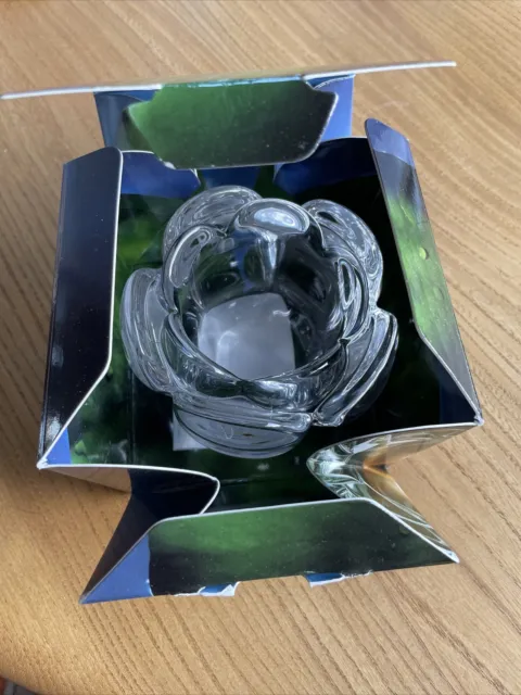 Royal Copenhagen Crystal Glass Lotus Tea Light Holder - Boxed
