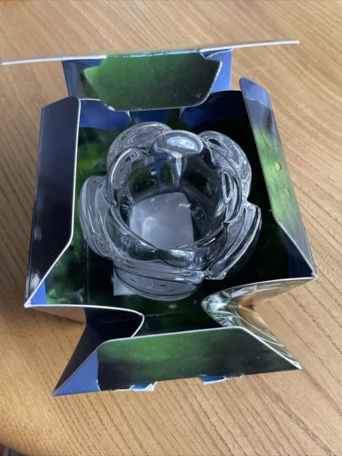 Royal Copenhagen Crystal Glass Lotus Tea Light Holder - Boxed