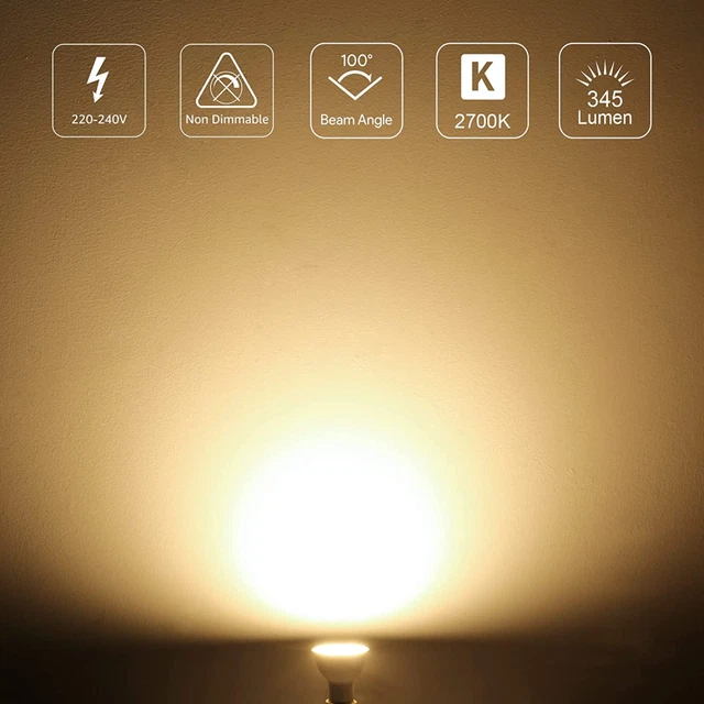 Lepro GU10 LED Glühbirnen, warmweiß 2700K Licht 4W 345lm Energie... 2