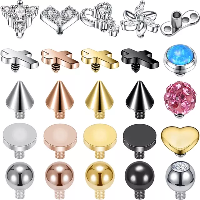 16G Stainless Steel Micro Dermal Piercing Dermal Anchor Top Skin Diver Piercing