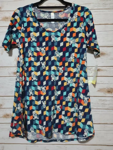 NWT Lularoe Disney XXS PERFECT T Shirt Multi Color Geometric Frozen Snowgees