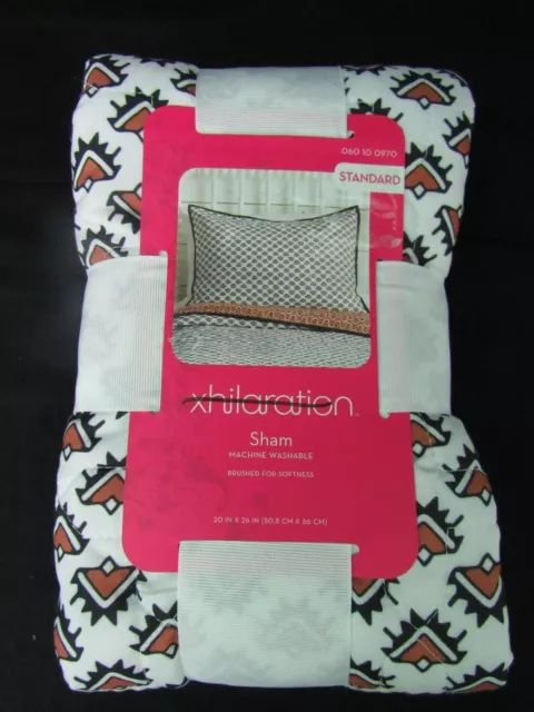 Xhilaration Standard Pillow Sham 20x26 black rust *one sham* new Xhilaration Standard Pillow Sham 20x26 black rust *one sham* new