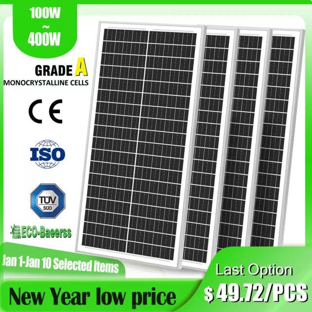 100W 200W 400W 1000W 500W Watt 12V Monocrystalline Solar Panel 12V PV Home RV
