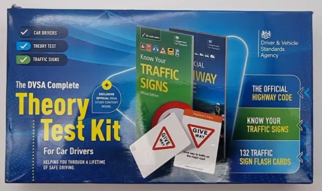 OFFICIAL DVSA Complete Theory Test Kit inc 2 books and 132 sign flash cards