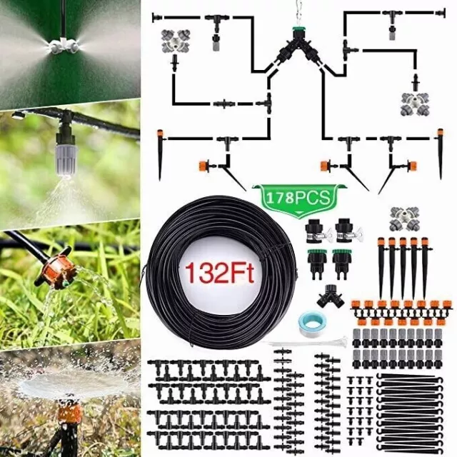 40m Micro Automatisch Bewässerungssystem Tropfschlauch Bewässerung Set Garten DE