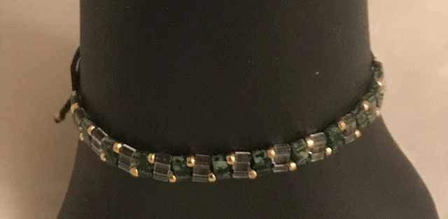 Bracelet élastique Miyuki Tila - Perles En Verre Transparentes Plaqué Or, Style Bohème, Longueur Sur Mesure